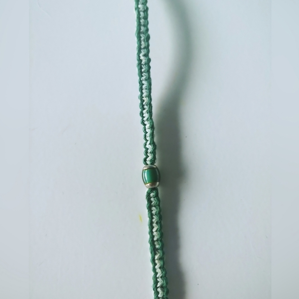 BOGO FREE! Green Mood Stone Woven Bracelet | Handmade - Picture 2 of 3